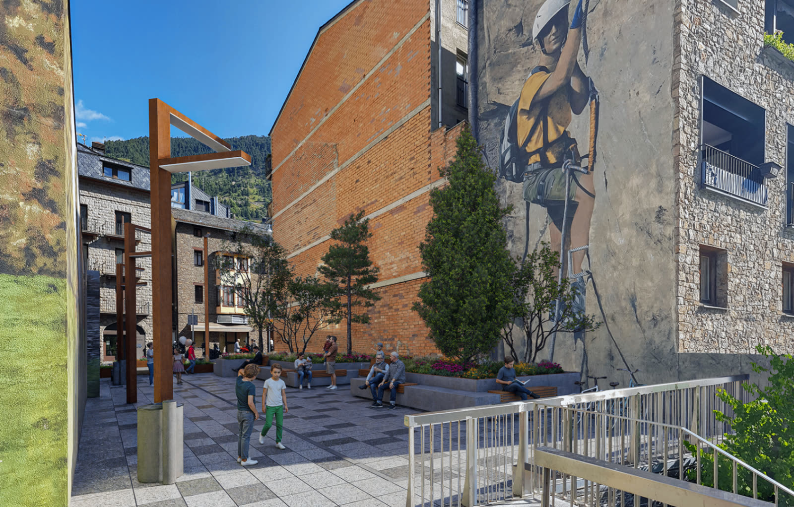 Embelliment carrers i places Canillo — render 3D exteriors