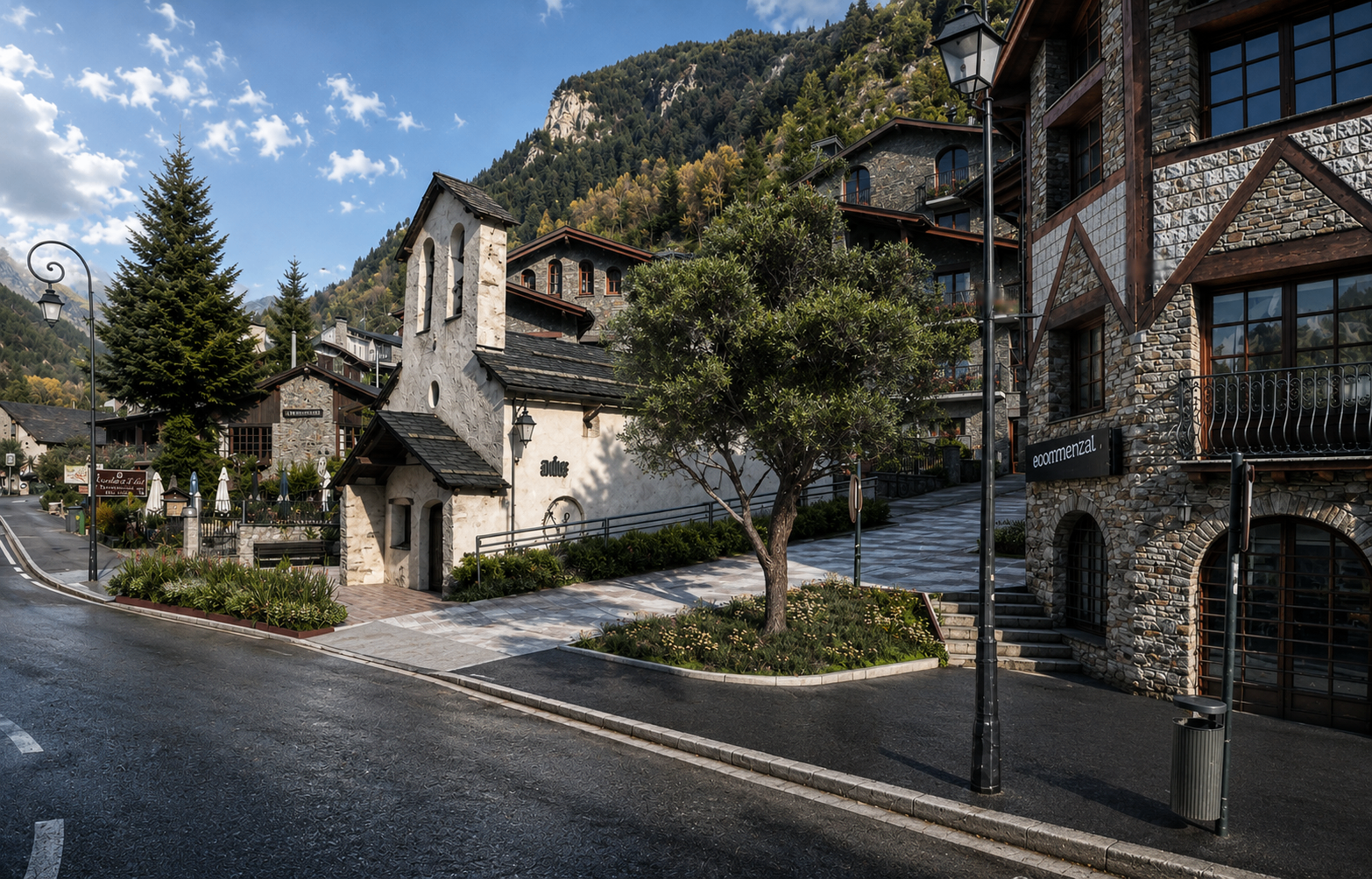 Rehabilitació i Embelliment Camí d'Erts — render 3D exteriors